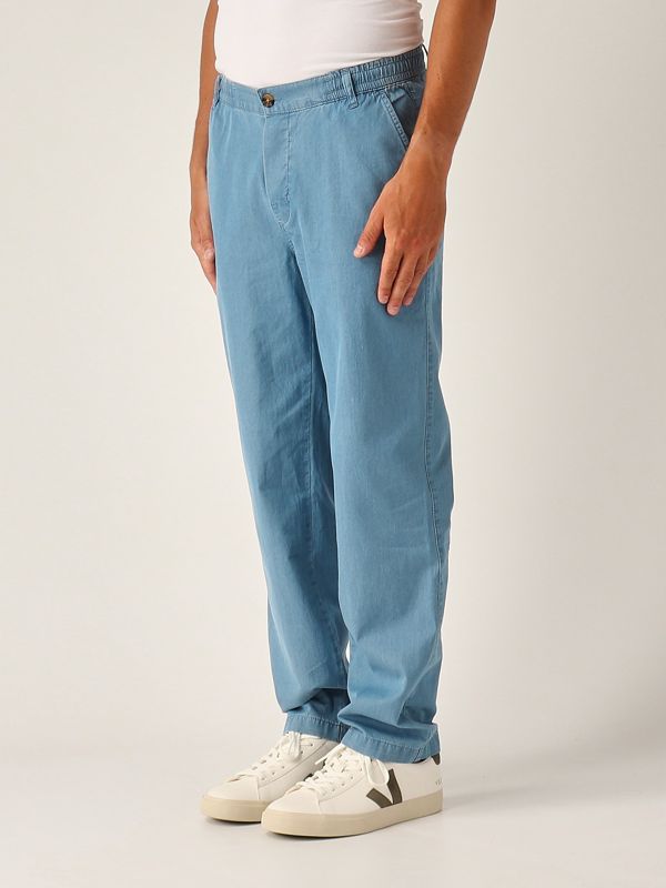 2. Pantalon Calais en coton pour homme Denim foncé Chambray MC2 Saint Barth caa0001