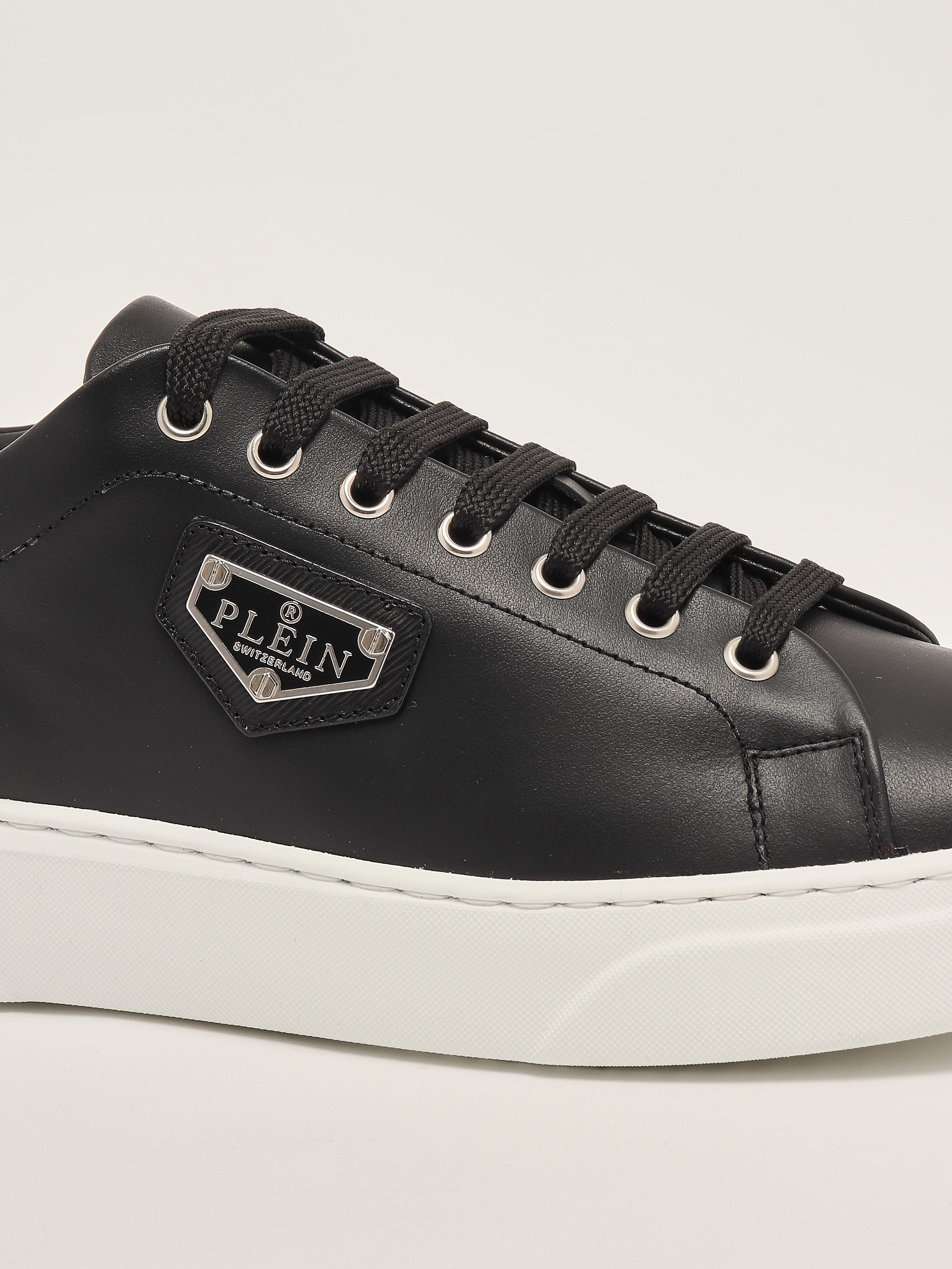 スニーカー PHILIPP PLEIN Men Sneakers Black UADSUSC0702PLE075N 0201 Men's Lo-Top Iconic Leather Sneakers uadsusc0701ple075n