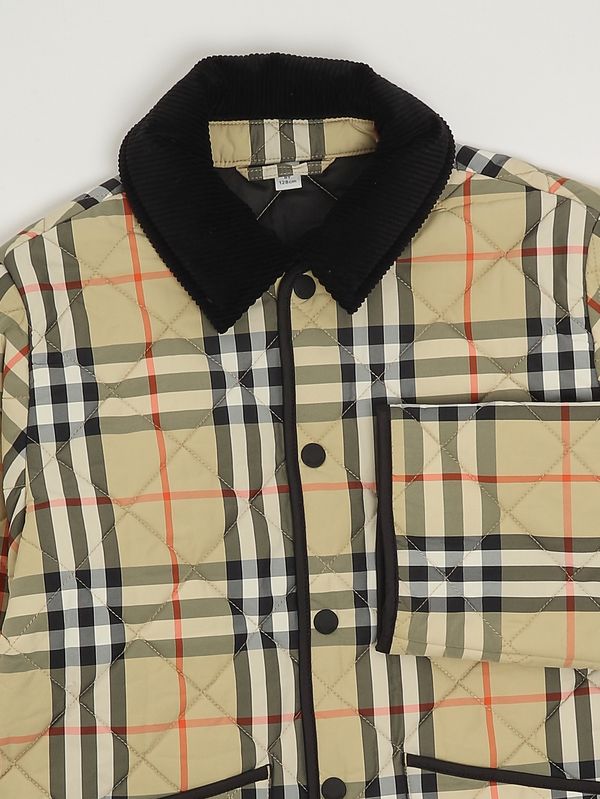 Burberry Boy's nylon jacket - Black-Check | Caposerio.com