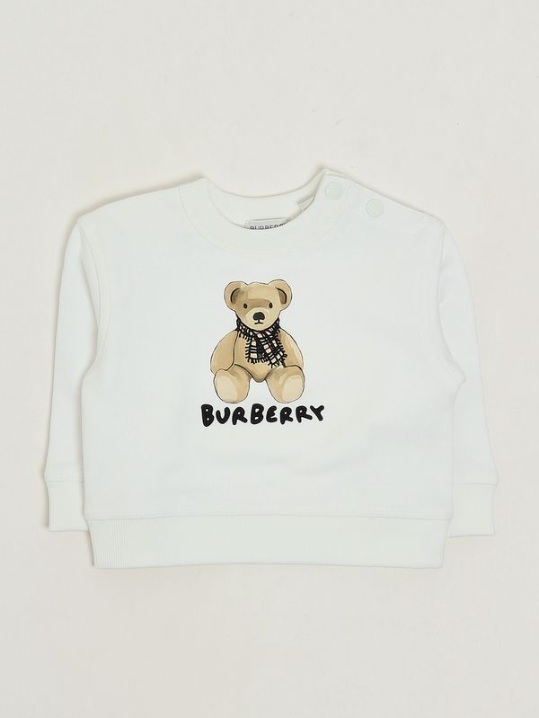 1. Sudadera de algodón para recién nacido Blanco Burberry 8108918