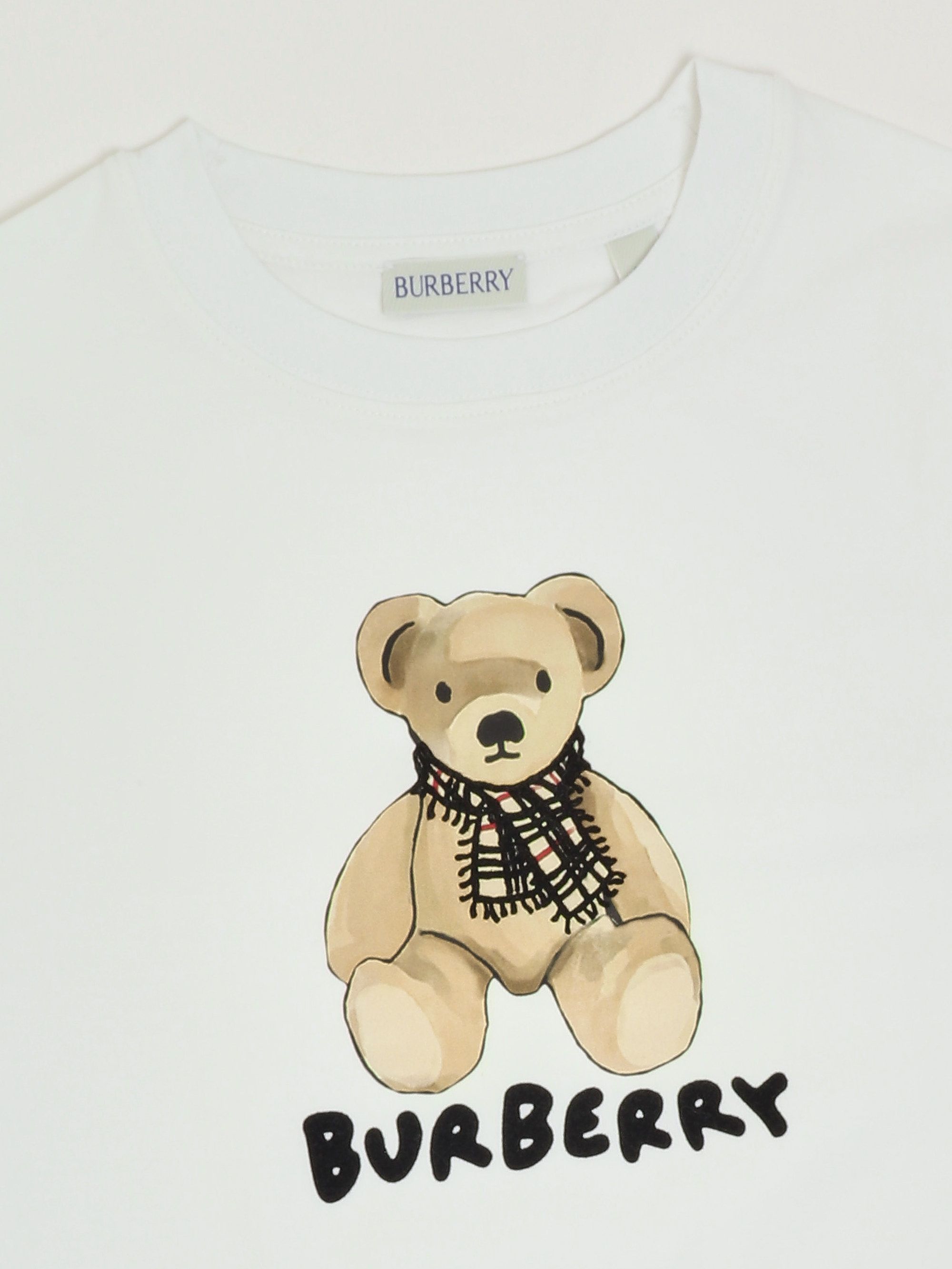 BURBERRY テディベア Tシャツ 18M 86cm Kids' cotton T-shirt 8112389 White | Caposerio.com
