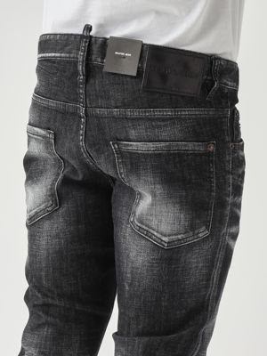5. Skater-Jeans für Männer aus Baumwoll-Stretch-Denim Schwarzer Denim Dsquared2 s74lb1726s30357