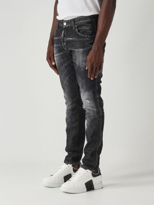 3. Skater-Jeans für Männer aus Baumwoll-Stretch-Denim Schwarzer Denim Dsquared2 s74lb1726s30357