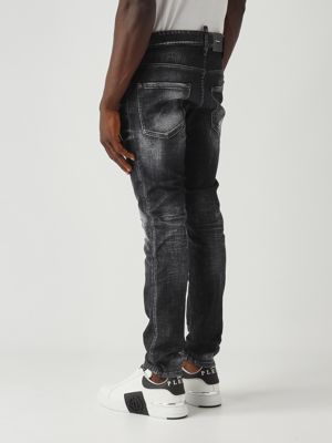4. Skater-Jeans für Männer aus Baumwoll-Stretch-Denim Schwarzer Denim Dsquared2 s74lb1726s30357