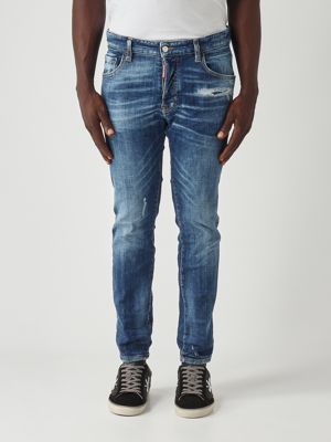 Jeans uomo Skater in denim di cotone stretch Denim Medio Dsquared2