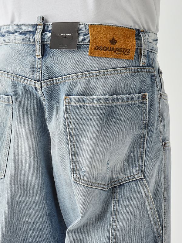 Dsquared2 Loose Carpenter cotton denim jeans for men - Light Denim