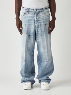 Jeans uomo Loose Carpenter in denim di cotone Denim Chiaro Dsquared2
