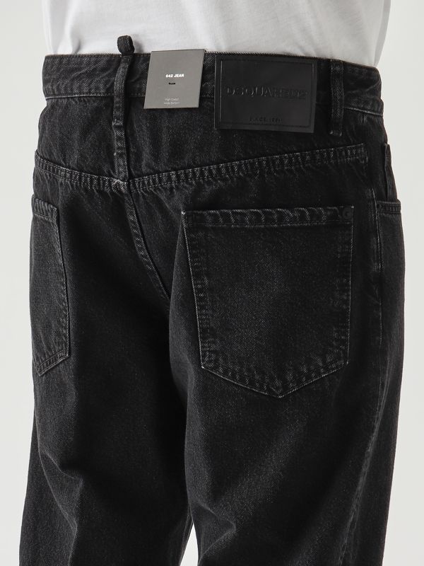 5. Jeans de hombre 642 en denim de algodón Denim Negro Dsquared2 s74lb1767d30015