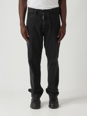 Jeans uomo 642 in denim di cotone Denim Nero Dsquared2