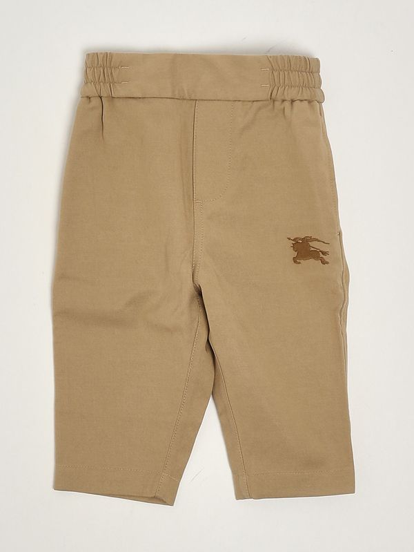 1. Pantalón para recién nacido de mezcla de algodón Beige Burberry 8108878