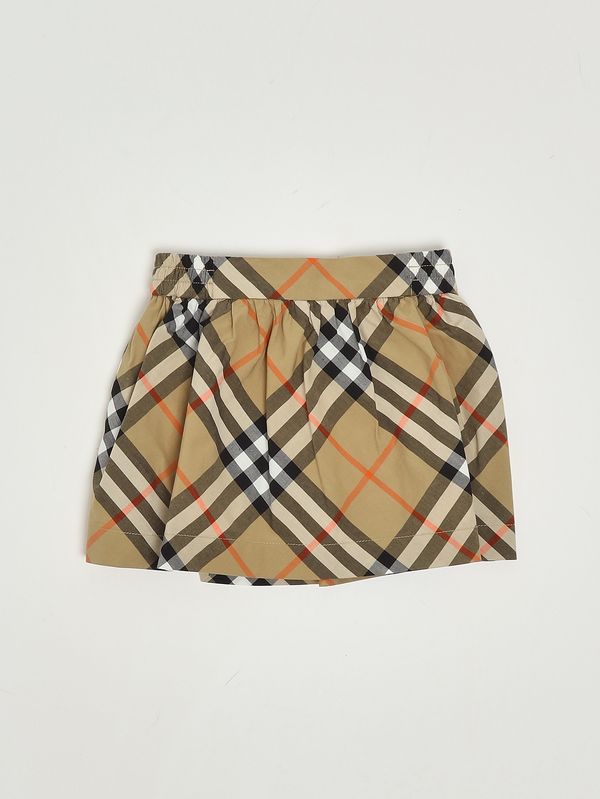 1. Falda de algodón para recién nacido Beige a cuadros Burberry 8096416