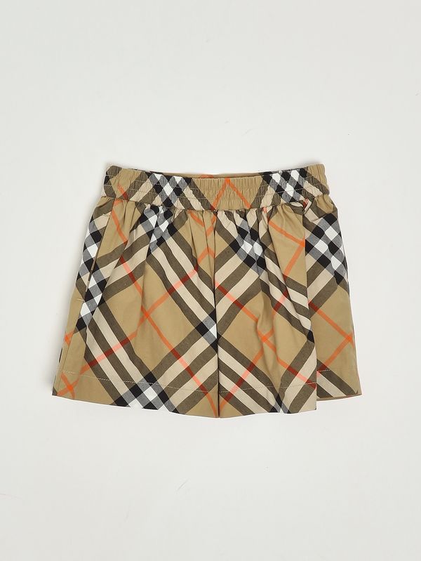 2. Falda de algodón para recién nacido Beige a cuadros Burberry 8096416