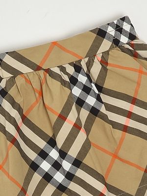 3. Falda de algodón para recién nacido Beige a cuadros
