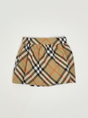 1. Falda de algodón para recién nacido Beige a cuadros