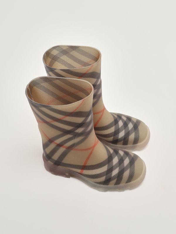 2. Bota de goma para niña Cuadros beige Burberry 8110064