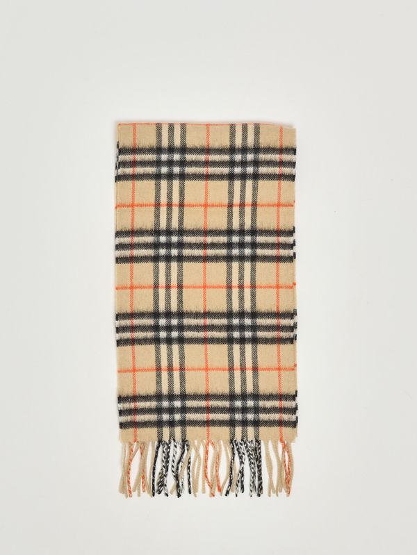 1. Sciarpa bambino in cashmere Check Beige Burberry 8089369