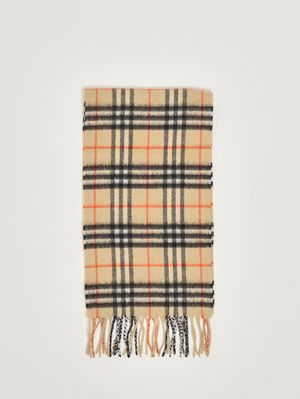 1. Sciarpa bambino in cashmere Check Beige