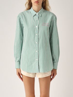 Camicia donna in cotone Bianco-Verde MC2 Saint Barth