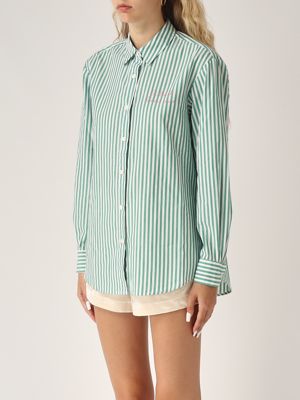 2. Women's cotton shirt White-Green