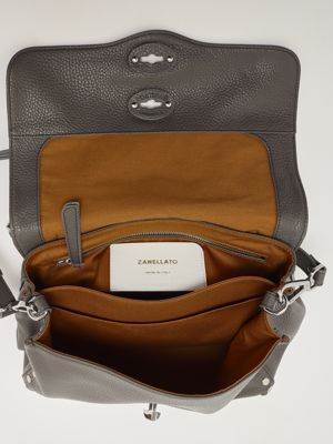 5. Postina Daily S grained leather bag for women Anthracite Zanellato 0680100040000 s