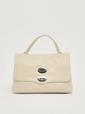 Postina Daily S grained leather bag for women Cement Zanellato