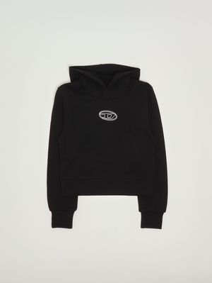 Mädchen-Sweatshirt Sasyhood aus Baumwolle Schwarz Diesel