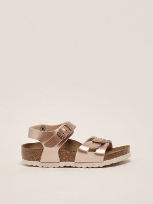 Rio-Sandale für Mädchen aus Kunstleder Rosa Gold Birkenstock