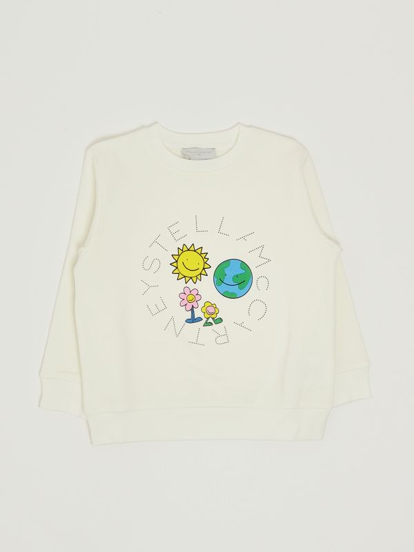 1. Baumwollsweatshirt für Mädchen Weiß Stella McCartney tx4a30z3059