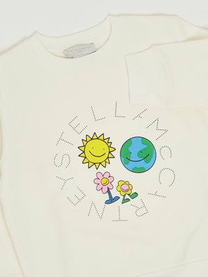 3. Baumwollsweatshirt für Mädchen Weiß Stella McCartney tx4a30z3059