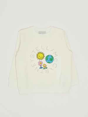 Felpa bambina in cotone Bianco Stella McCartney
