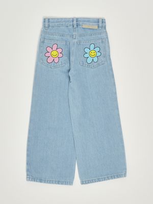 2. Jeans bambina in denim di cotone Denim Chiaro