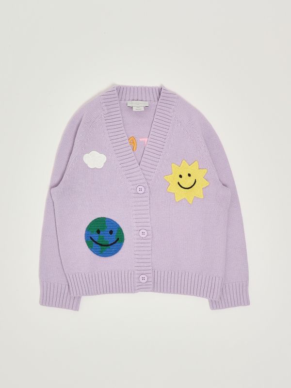 1. Cotton and wool blend cardigan for girls Wisteria Stella McCartney tx9a10z1528