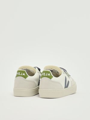 3. Sneakers bambino Small V-90 in pelle chromefree Bianco-Verde Veja sx2021010c