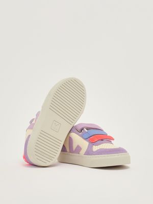 4. Kleine V-10 chromfreie Lederturnschuhe Multicolour-Orchidee Veja cv0520614c