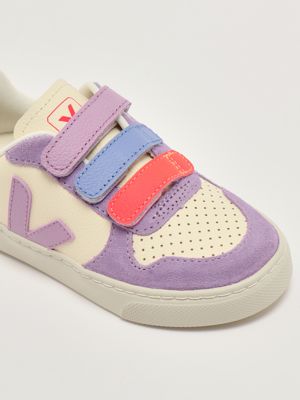 5. Kleine V-10 chromfreie Lederturnschuhe Multicolour-Orchidee Veja cv0520614c