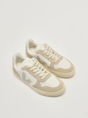 2. Sneakers bambino Small V-10 in pelle chromefree Bianco-Mandorla Veja cx0520999c