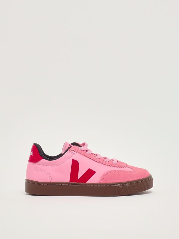 1. Small Volley chromefree leather sneakers for girls Pink Veja sy2021016c