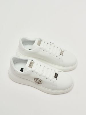 2. Low Top New Basic Hexagon Turnschuhe aus Leder Weiß Philipp Plein faesusc0804ple075n