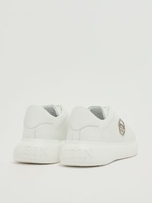 3. Low Top New Basic Hexagon Turnschuhe aus Leder Weiß Philipp Plein faesusc0804ple075n