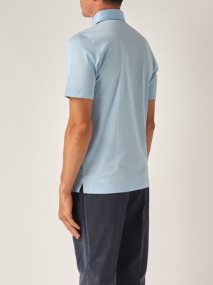3. Polo uomo in cotone filo di scozia Celeste