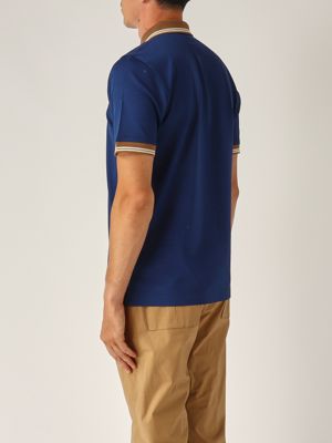 3. Cotton lisle thread polo shirt for men Blue-Camel