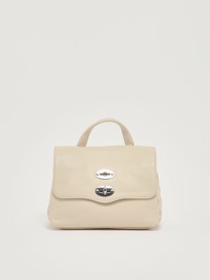 Grained leather Postina Daily Baby bag for women Cement Zanellato