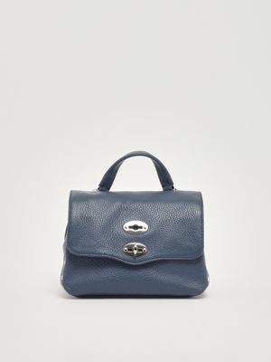Hogan women's grained leather shopper bag with embossed logo