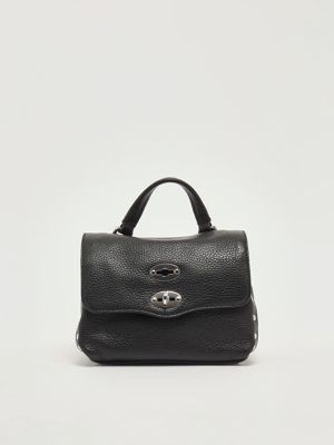 Borsa donna Postina Daily Baby in pelle martellata Nero Zanellato