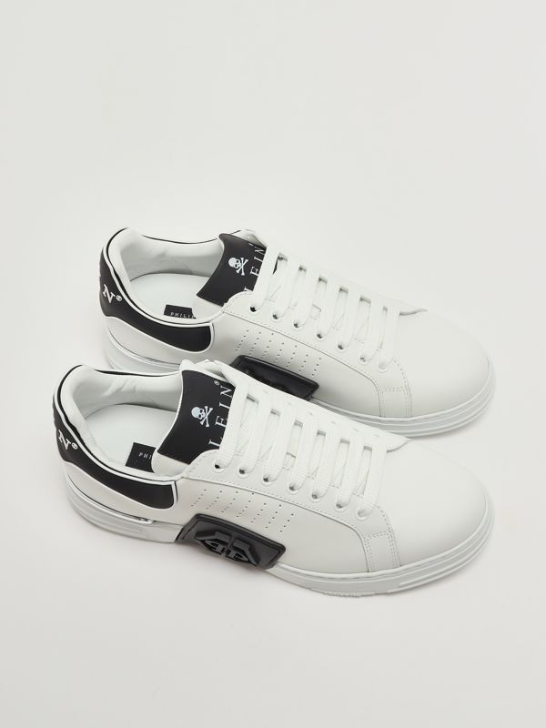2. Hexagon Low Top nappa leather sneakers for men White-Black Philipp Plein paesusc0775ple005n