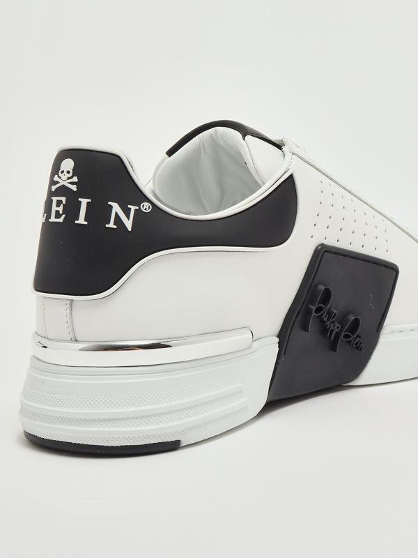 5. Hexagon Low Top nappa leather sneakers for men White-Black Philipp Plein paesusc0775ple005n