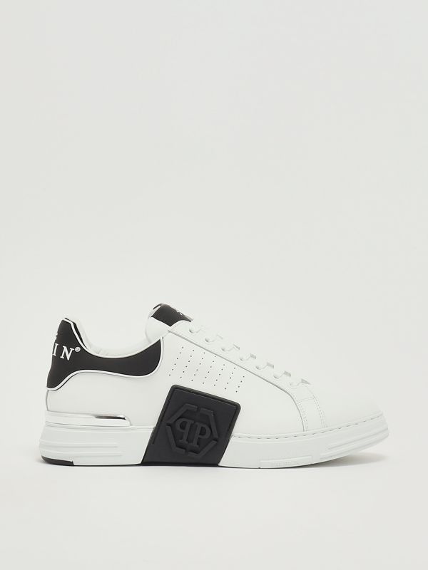 1. Hexagon Low Top nappa leather sneakers for men White-Black Philipp Plein paesusc0775ple005n