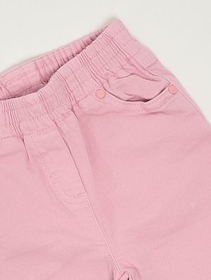 3. Pantalón para recién nacido de algodón elástico Rosa