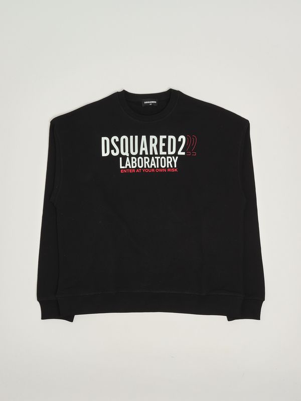 1. Sweat enfant en coton Noir Dsquared2 dq3006d0acc