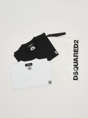 2er-Set Tween Pack Herren-T-Shirts aus Baumwolle Weiß-Schwarz Dsquared2